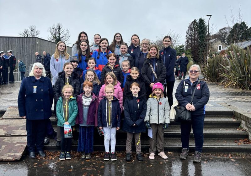 Helensburgh Girlguiding members and leaders attending the Remembrance service in the town
