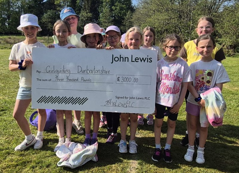 2nd Kirkintilloch Brownies with a giant John Lewis cheque